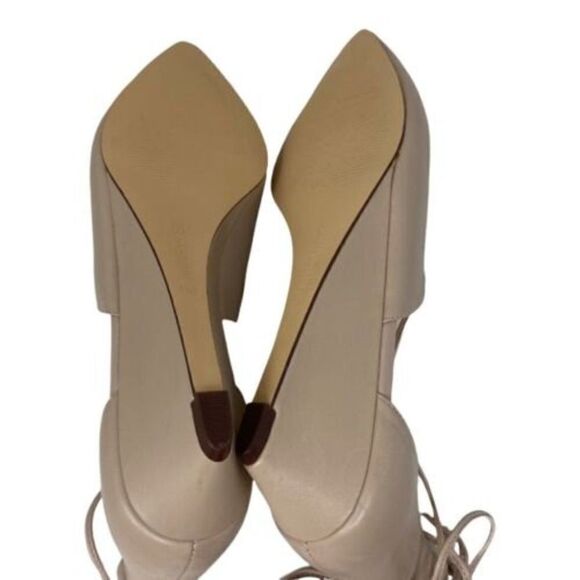 Nine West Shoes WMNS 11 Strappy Flats Eladiao Pointed Toe Criss Neutral Wedding - Picture 7 of 9